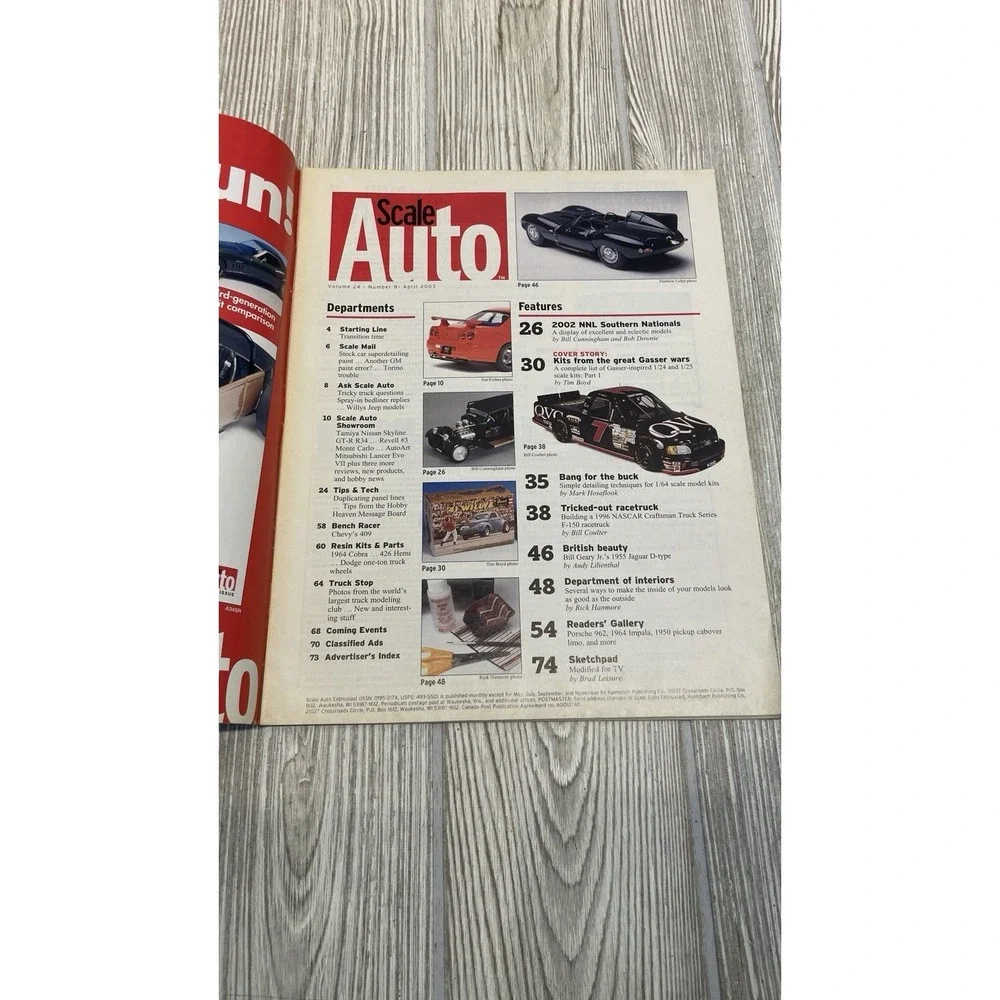 Scale Auto Magazine April 2003 Model Car Enthusiast D Type Jaguar Nissan Skyline